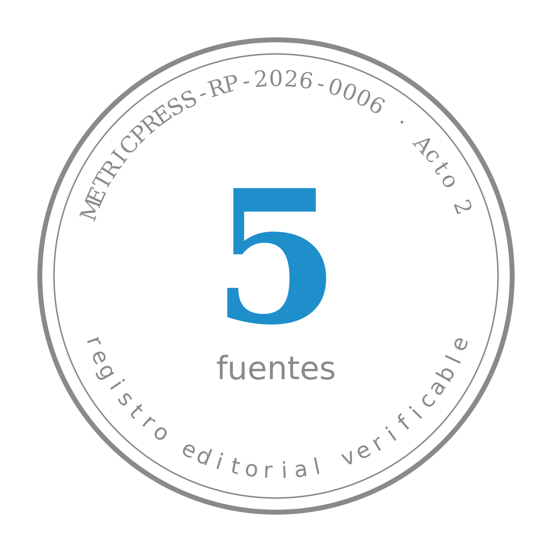 Timbre METRICPRESS-RP-2026-0006 · Acto 2